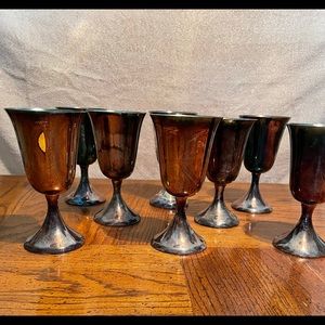 Vintage Silver Plated set of 8 Goblets